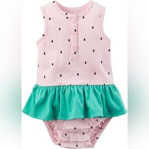 Carter’s watermelon playsuit, ruffle, size 3-6 month